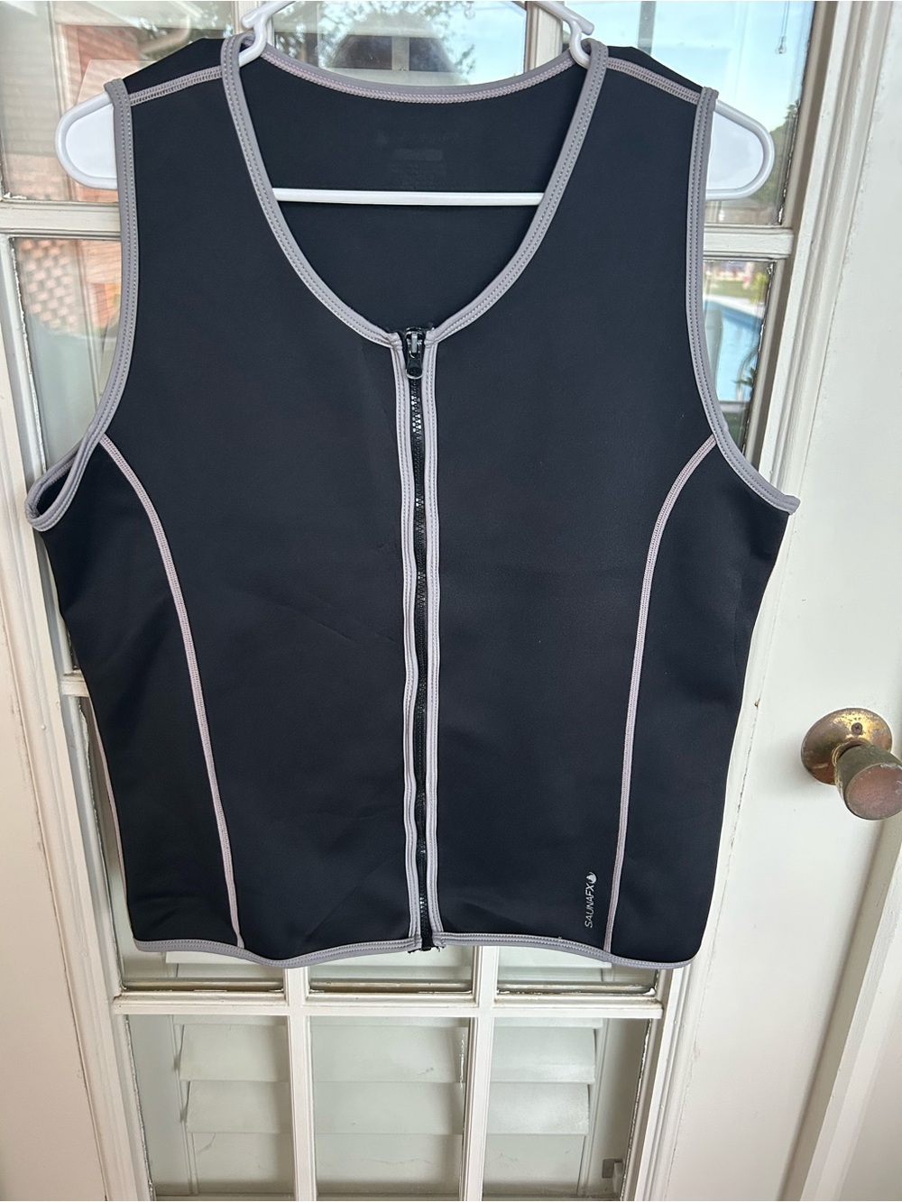Women's Black Zip-Front Swim Rash Guard with Contrast Trim